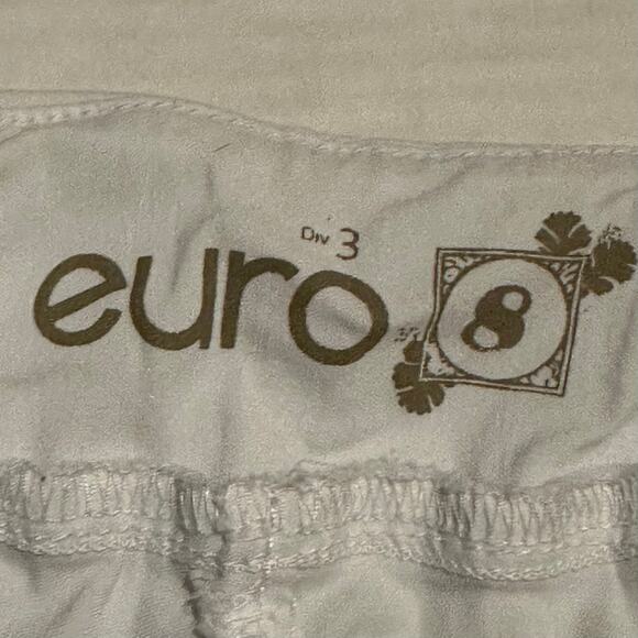 Euro Stretch White Pull-On Summer Coastal Cropped Pants Women's 8 - Picture 2 of 7